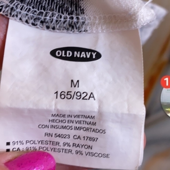 Old Navy M Gray And White Striped Short Sleeve Lightweight Stretchy Top - Picture 2 of 5